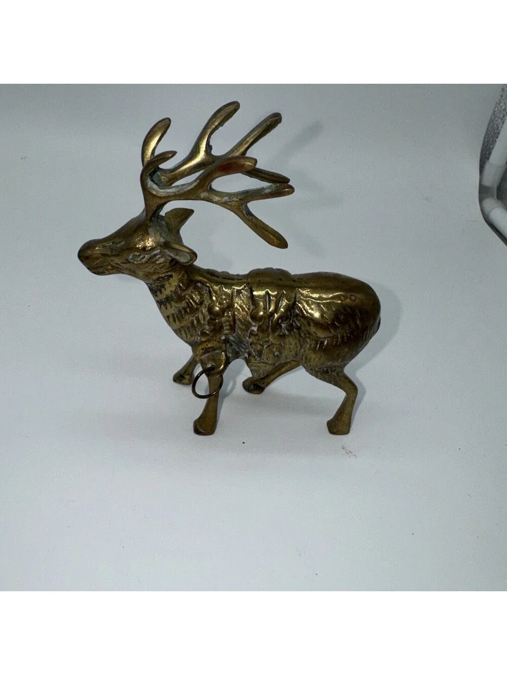 Midcentury Heavy Brass Reindeer And Sleigh long Christmas centerpiece decor